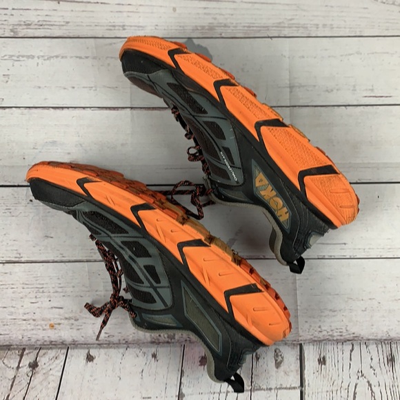 Hoka One One "CHALLENGER ATR" black & orange trail shoes size 10 - Picture 6 of 13